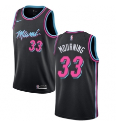 Women's Nike Miami Heat #33 Alonzo Mourning Swingman Black NBA Jersey - City Edition
