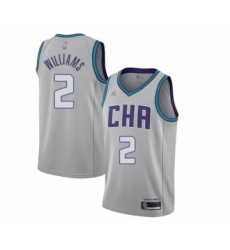 Youth Jordan Charlotte Hornets #2 Marvin Williams Swingman Gray Basketball Jersey - 2019 20 City Edition