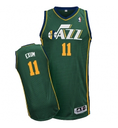 Men's Adidas Utah Jazz #11 Dante Exum Authentic Green Alternate NBA Jersey