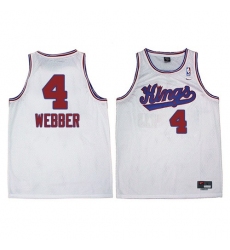 Men's Adidas Sacramento Kings #4 Chris Webber Swingman White New Throwback NBA Jersey