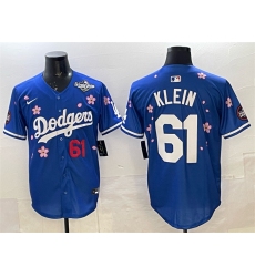 Men's Los Angeles Dodgers #61 Will Klein Royal 2025 World Series Tokyo Series Limited Stitched Baseball Jersey