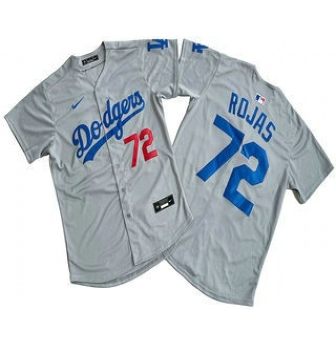 Men's Los Angeles Dodgers #72 Miguel Rojas Grey Limited Stitched Jersey