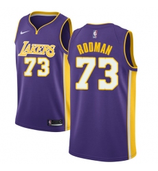 Youth Nike Los Angeles Lakers #73 Dennis Rodman Swingman Purple NBA Jersey - Statement Edition