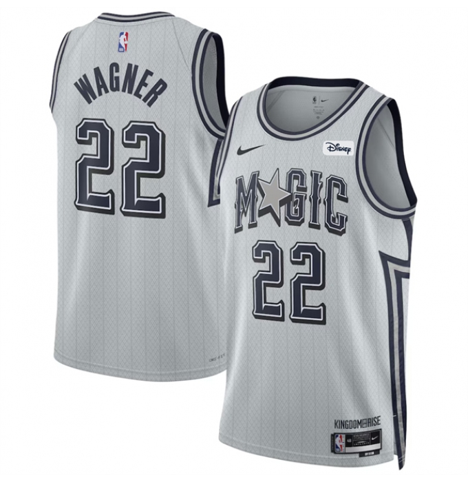 Men's Orlando Magic #22 Franz Wagner Silver 2024-25 City Edition Stitched Basketball Jersey