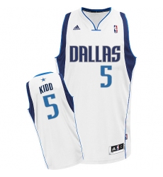 Men's Adidas Dallas Mavericks #5 Jason Kidd Swingman White Home NBA Jersey
