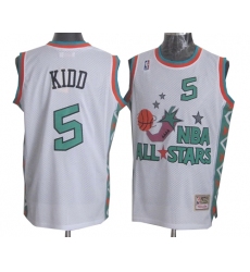 Men's Mitchell and Ness Dallas Mavericks #5 Jason Kidd Swingman White 1996 All Star Throwback NBA Jersey