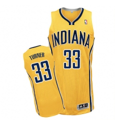 Men's Adidas Indiana Pacers #33 Myles Turner Authentic Gold Alternate NBA Jersey