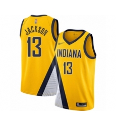 Women's Indiana Pacers #13 Mark Jackson Swingman Gold Finished Basketball Jersey - Statement Edition