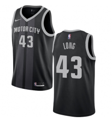 Men's Nike Detroit Pistons #43 Grant Long Swingman Black NBA Jersey - City Edition