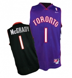 Men's Nike Toronto Raptors #1 Tracy Mcgrady Authentic Black/Purple Throwback NBA Jersey