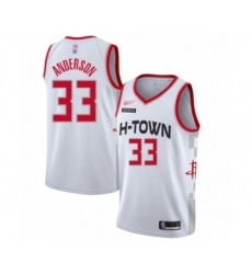 Men's Houston Rockets #33 Ryan Anderson Swingman White Basketball Jersey - 2019 20 City Edition