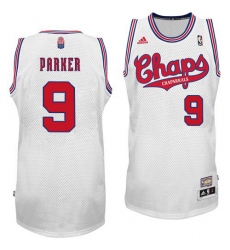 Men's Adidas San Antonio Spurs #9 Tony Parker Swingman White ABA Hardwood Classic NBA Jersey