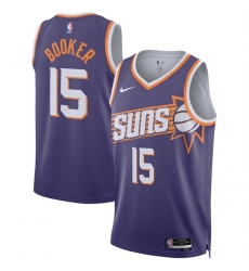 Men's Phoenix Suns #15 Devin Booker Purple 2026 Icon Edition Stitched Basketball Jersey