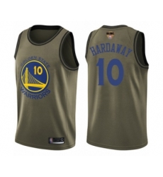 Men's Golden State Warriors #10 Tim Hardaway Swingman Green Salute to Service 2019 Basketball Finals Bound Basketball Jersey