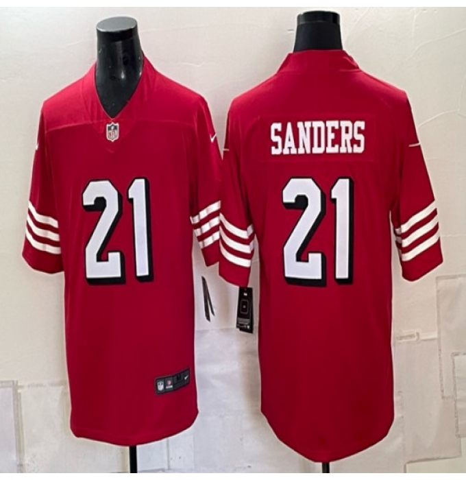 Men's San Francisco 49ers #21 Deion Sanders Red Vapor Untouchable Limited Stitched Jersey