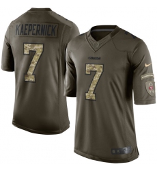 Men's Nike San Francisco 49ers #7 Colin Kaepernick Elite Green Salute to Service NFL Jersey