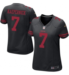 Women's Nike San Francisco 49ers #7 Colin Kaepernick Game Black NFL Jersey
