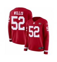 Women's Nike San Francisco 49ers #52 Patrick Willis Limited Red Therma Long Sleeve NFL Jersey