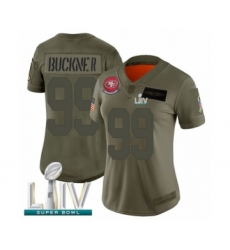 Women's San Francisco 49ers #99 DeForest Buckner Limited Olive 2019 Salute to Service Super Bowl LIV Bound Football Jersey