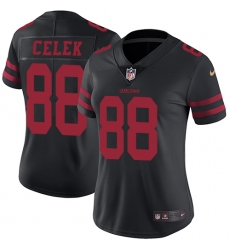 Women's Nike San Francisco 49ers #88 Garrett Celek Elite Black NFL Jersey