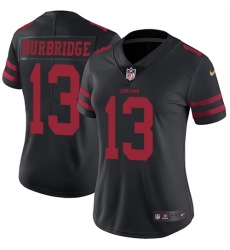 Women's Nike San Francisco 49ers #13 Aaron Burbridge Elite Black Alternate NFL Jersey