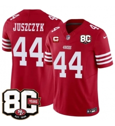 Men's San Francisco 49ers #44 Kyle Juszczyk Red 2026 F.U.S.E. With 80th Anniversary & 3-Star C Vapor Untouchable Limited Stitched Football Jersey