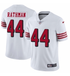 Men's Nike San Francisco 49ers #44 Tom Rathman Elite White Rush Vapor Untouchable NFL Jersey