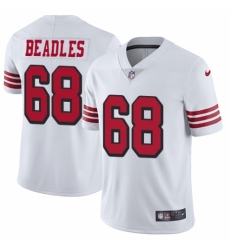 Men's Nike San Francisco 49ers #68 Zane Beadles Elite White Rush Vapor Untouchable NFL Jersey