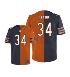 Men's Nike Chicago Bears #34 Walter Payton Elite Navy/Orange Split Fashion NFL Jersey