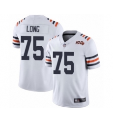 Men's Chicago Bears #75 Kyle Long White 100th Season Limited Football Jersey