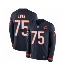Men's Nike Chicago Bears #75 Kyle Long Limited Navy Blue Therma Long Sleeve NFL Jersey