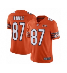 Men's Chicago Bears #87 Tom Waddle Orange Alternate 100th Season Limited Football Jersey