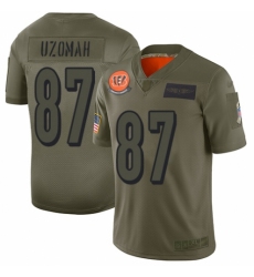 Women's Cincinnati Bengals #87 C.J. Uzomah Limited Camo 2019 Salute to Service Football Jersey