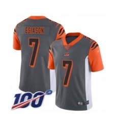 Youth Cincinnati Bengals #7 Boomer Esiason Limited Silver Inverted Legend 100th Season Football Jersey