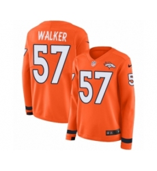 Women's Nike Denver Broncos #57 Demarcus Walker Limited Orange Therma Long Sleeve NFL Jersey