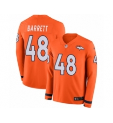 Men's Nike Denver Broncos #48 Shaquil Barrett Limited Orange Therma Long Sleeve NFL Jersey