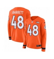 Women's Nike Denver Broncos #48 Shaquil Barrett Limited Orange Therma Long Sleeve NFL Jersey