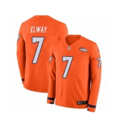 Men's Nike Denver Broncos #7 John Elway Limited Orange Therma Long Sleeve NFL Jersey