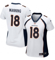 Women's Nike Denver Broncos #18 Peyton Manning Game White NFL Jersey