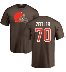 NFL Nike Cleveland Browns #70 Kevin Zeitler Brown Name & Number Logo T-Shirt