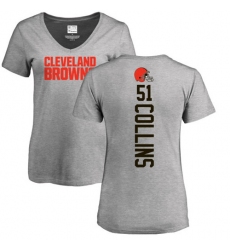NFL Women's Nike Cleveland Browns #51 Jamie Collins Ash Backer V-Neck T-Shirt