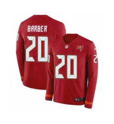 Men's Nike Tampa Bay Buccaneers #20 Ronde Barber Limited Red Therma Long Sleeve NFL Jersey