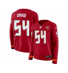 Women's Nike Tampa Bay Buccaneers #54 Lavonte David Limited Red Therma Long Sleeve NFL Jersey