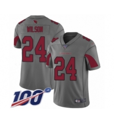 Men's Arizona Cardinals #24 Adrian Wilson Limited Silver Inverted Legend 100th Season Football Jersey