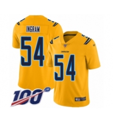 Men's Los Angeles Chargers #54 Melvin Ingram Limited Gold Inverted Legend 100th Season Football Jersey