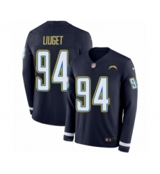Youth Nike Los Angeles Chargers #94 Corey Liuget Limited Navy Blue Therma Long Sleeve NFL Jersey