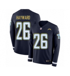 Men's Nike Los Angeles Chargers #34 Derek Watt Limited Navy Blue Therma Long Sleeve NFL Jersey