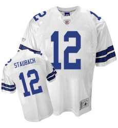 Reebok Dallas Cowboys #12 Roger Staubach Authentic White Legend Throwback NFL Jersey