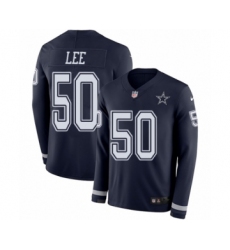 Men's Nike Dallas Cowboys #50 Sean Lee Limited Navy Blue Therma Long Sleeve NFL Jersey