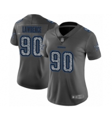 Women's Dallas Cowboys #90 DeMarcus Lawrence Gray Static Fashion Limited Football Jersey